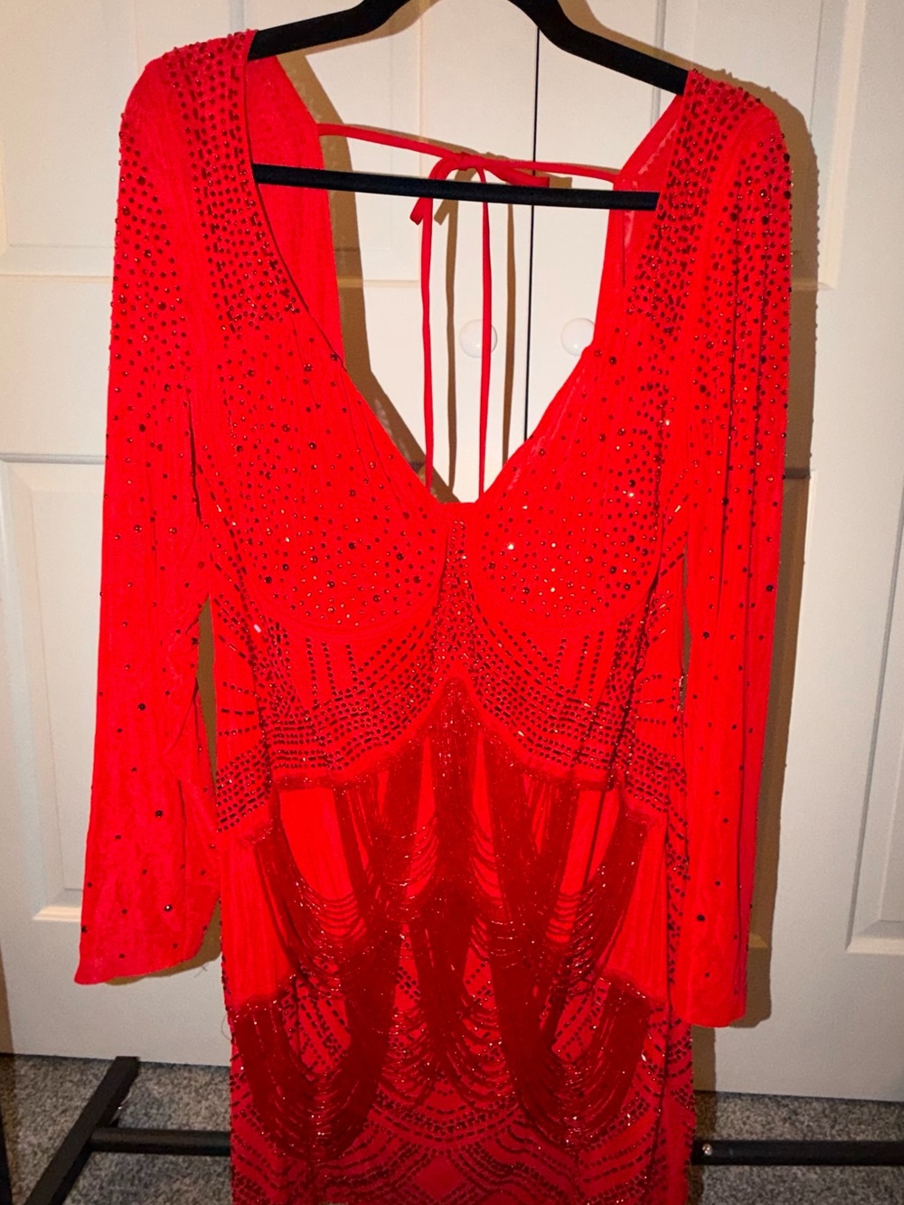 Fashion Nova Celeste Rhinestone Mini Dress Red 2X NWT
